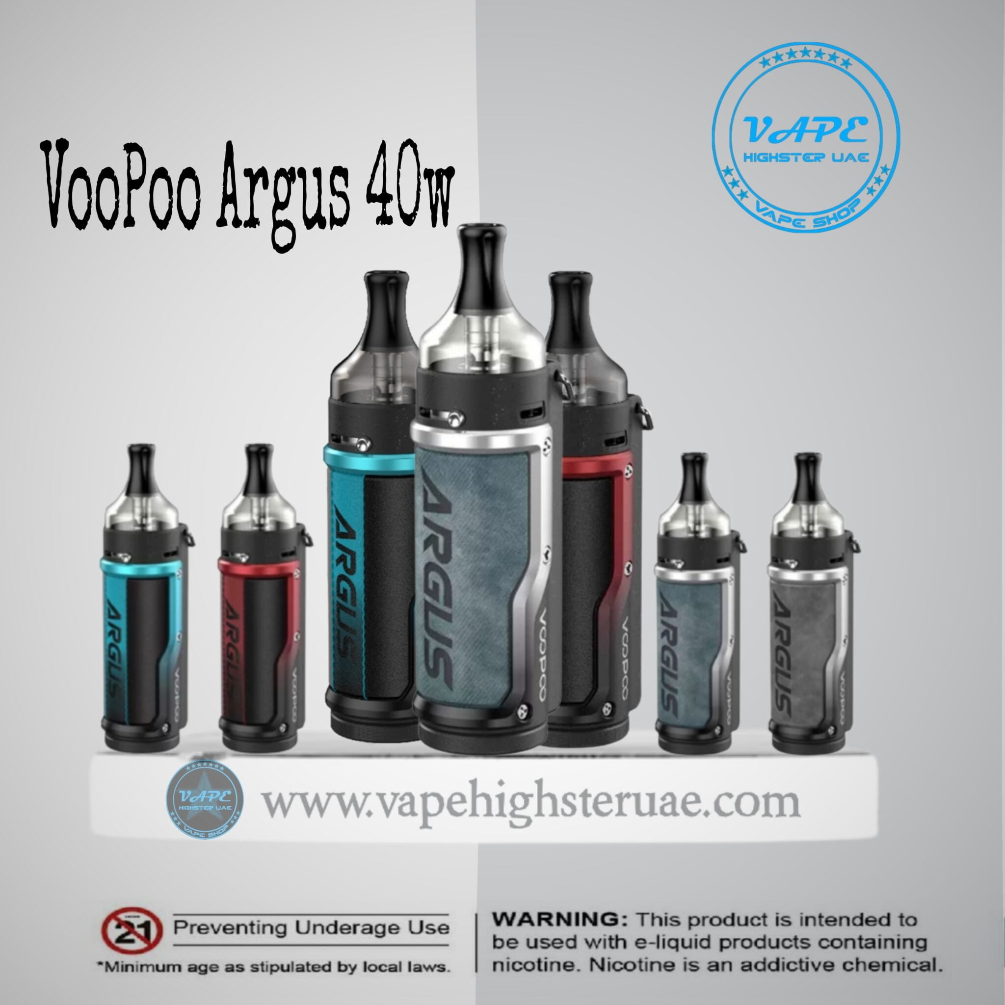 VooPoo Argus 40W Pod System Mod Kit 1500mAh | Vape Highster Uae