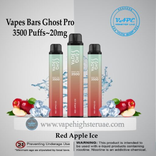 Vapes Bars Ghost Pro 3500 Puff Red Apple Ice