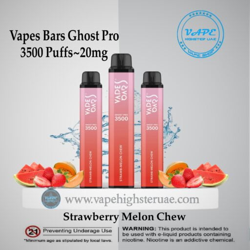 Vapes Bars Ghost Pro 3500 Puff Strawberry Melon Ch