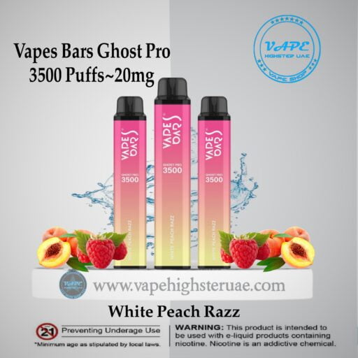 Vapes Bars Ghost Pro 3500 Puff white peach razz