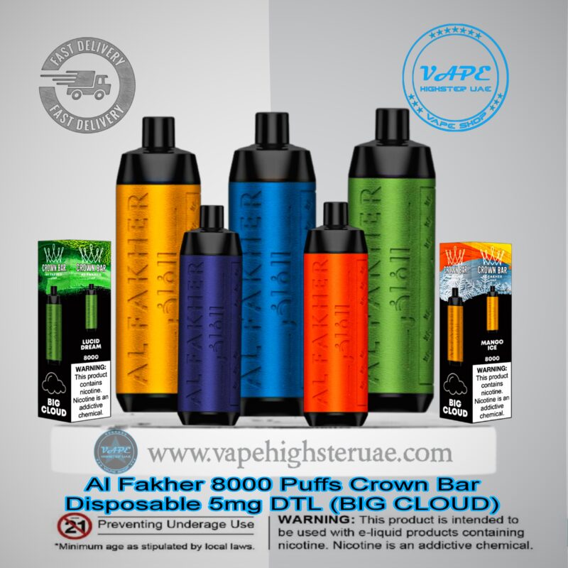 Al Fakher 8000 Puffs Crown Bar Disposable DTL IN UAE