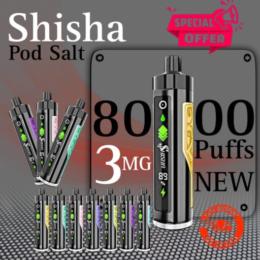 Podsalt Shisha 8000 Puffs 3mg Disposable Vape