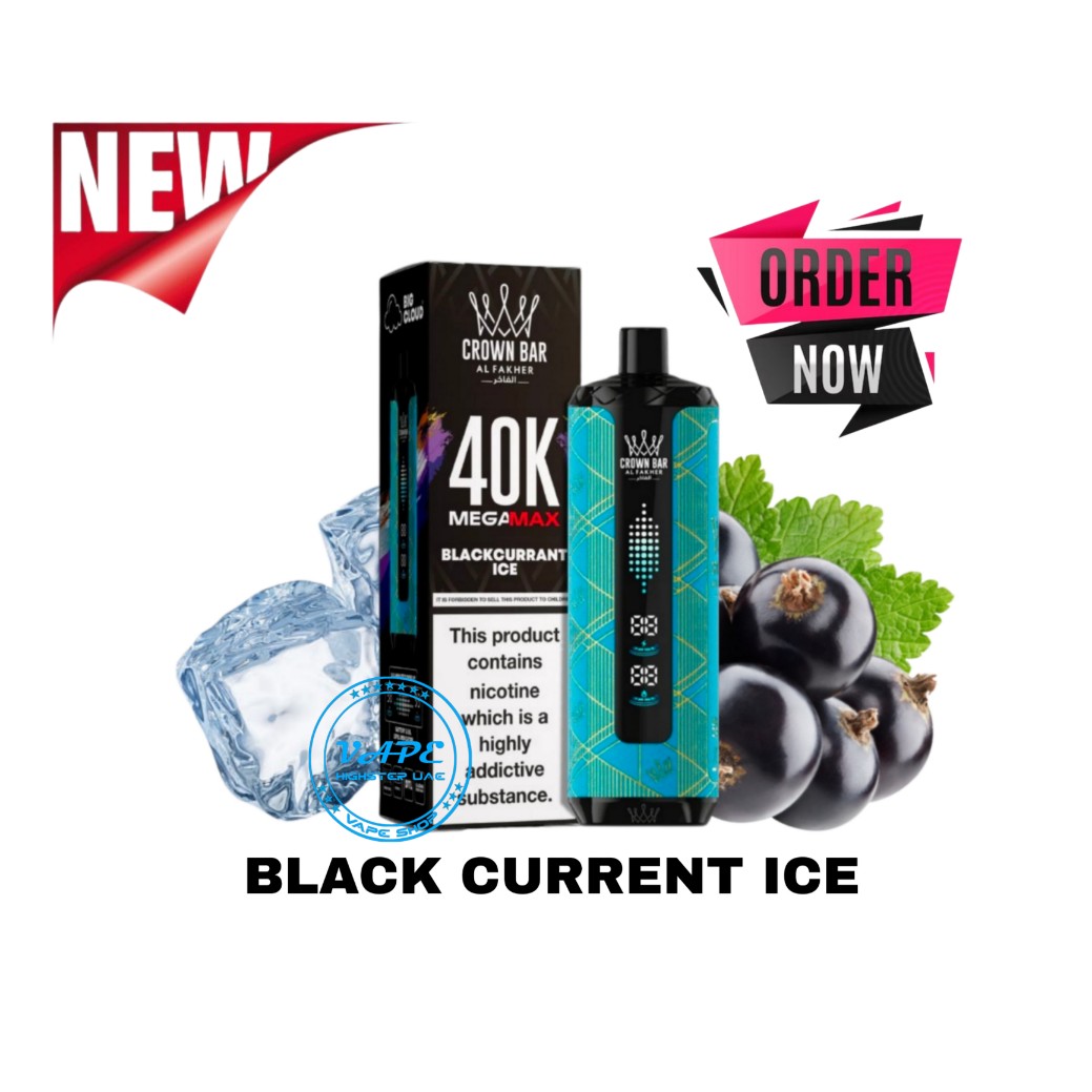 al fakher crown bar black currant ice Best Al Fakher Blackcurrant Ice 8000 Puffs Crown Bar Disposable Vape main image 0