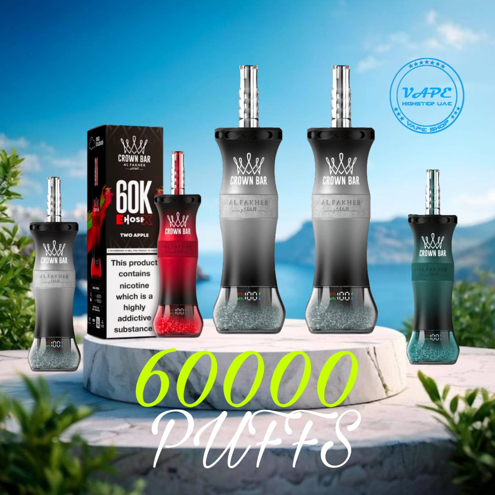 Al Fakher Crown Bar E Hose X 60000 Puffs