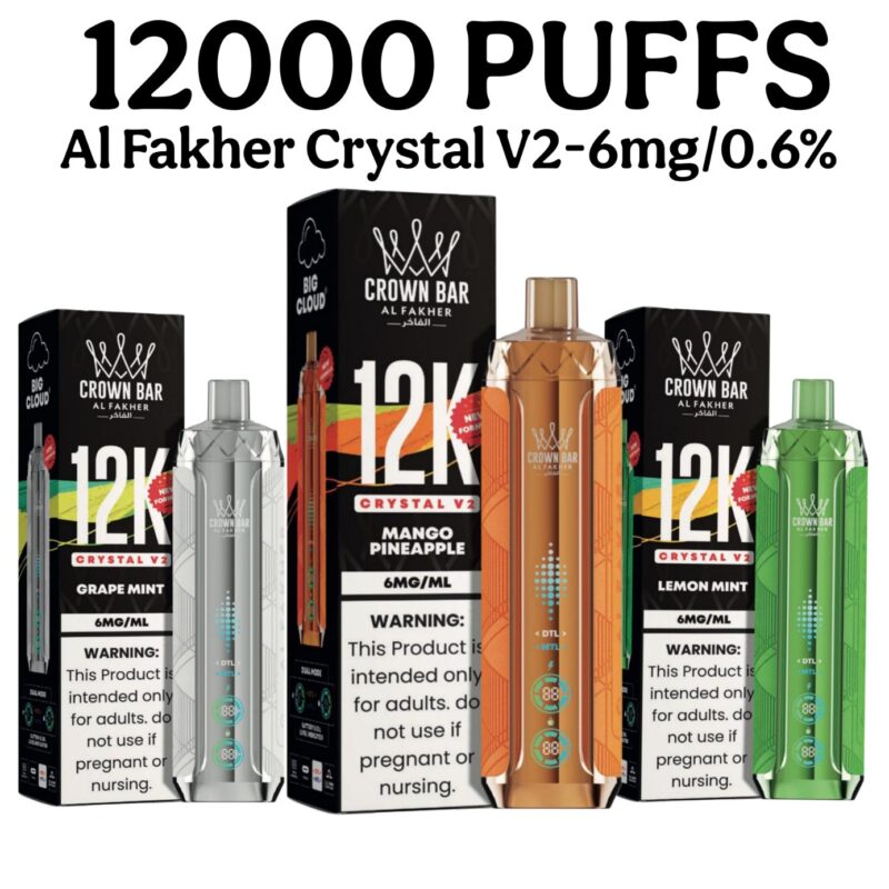 Al Fakher Crown Bar Crystal V2 12000 puffs disposable vape