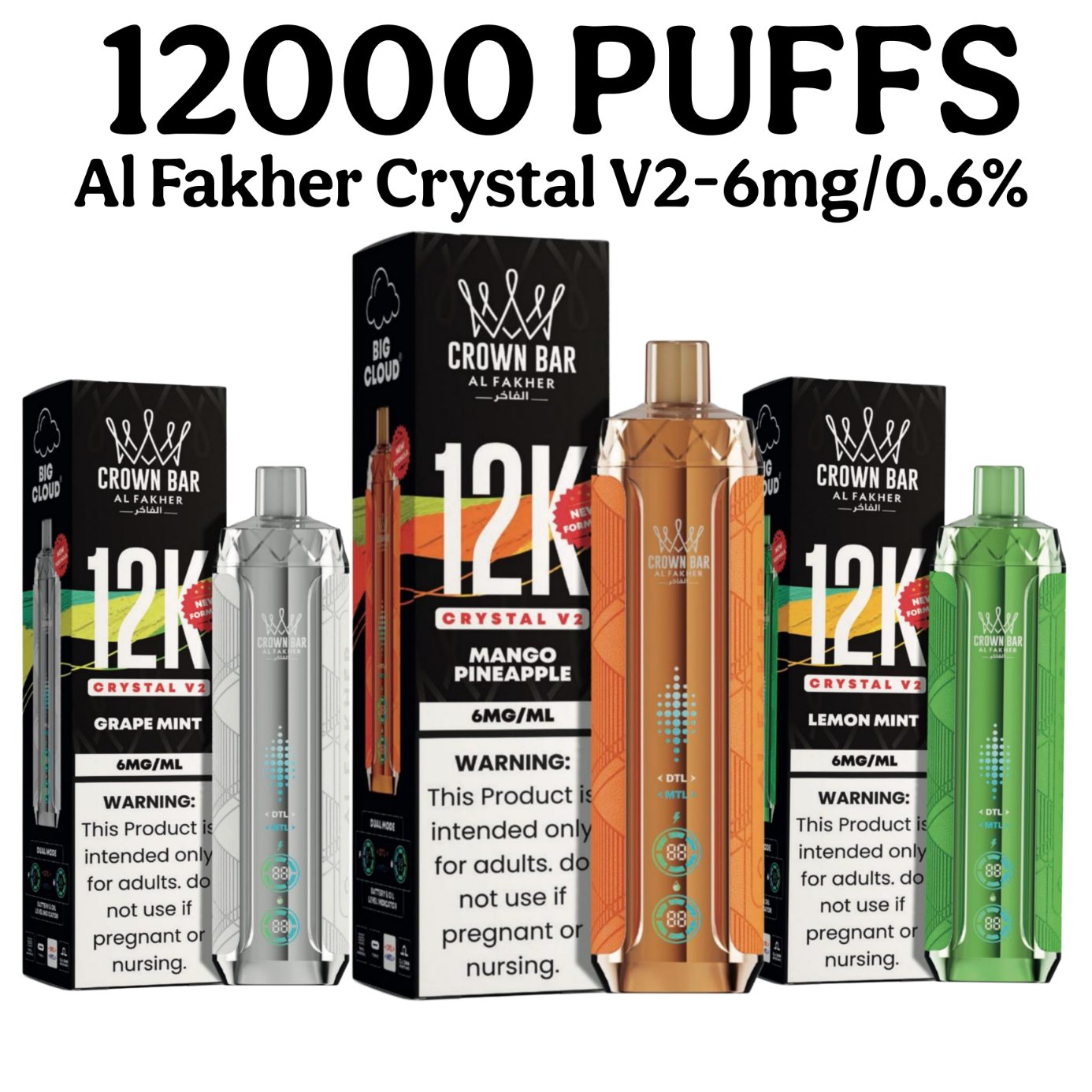 Al Fakher Crystal V2 12000 Puffs