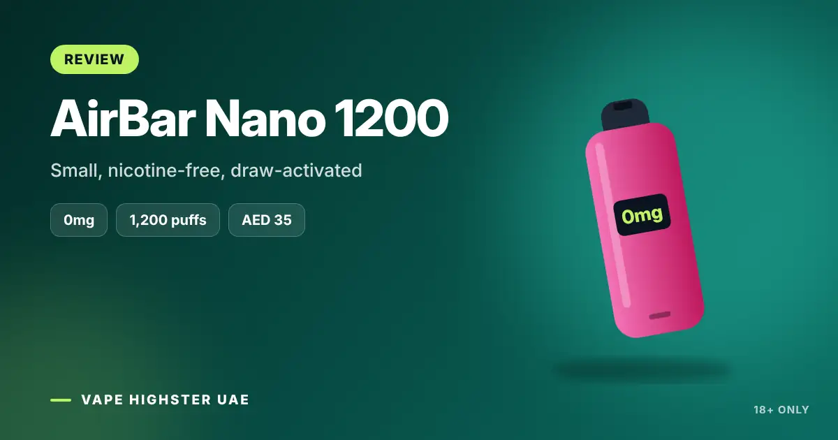 AirBar Nano 1200 - Small, nicotine-free, draw-activated