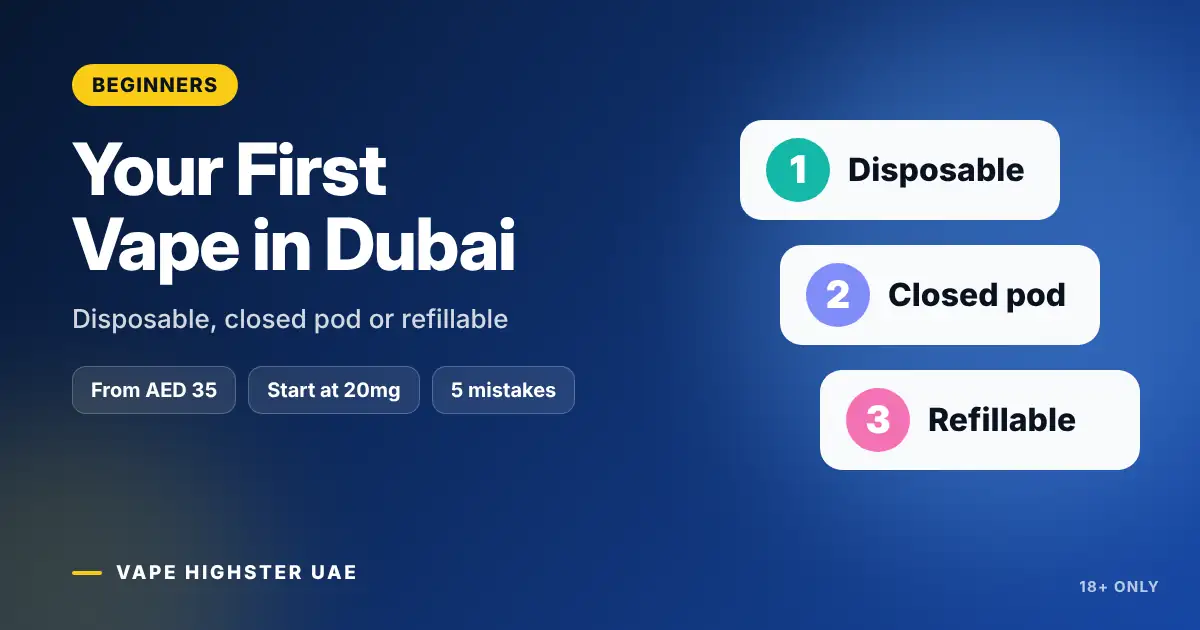 Your First Vape in Dubai - Disposable, closed pod or refillable