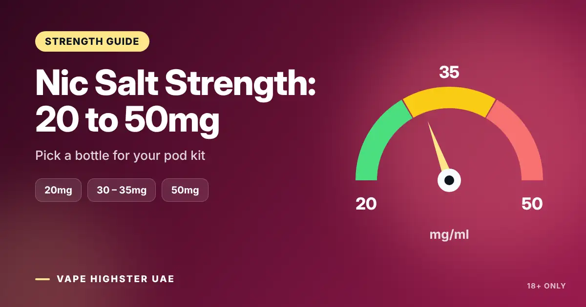 Nic Salt Strength: 20 to 50mg - Pick a bottle for your pod kit