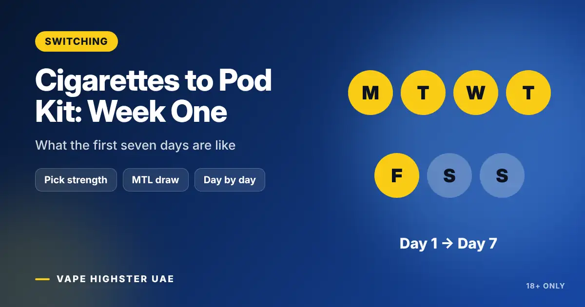 Cigarettes to Pod Kit: Week One - What the first seven days are like